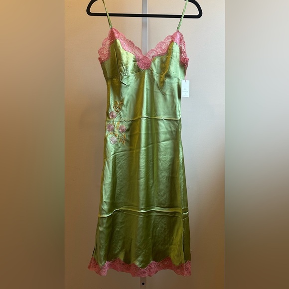 green and pink slip dress Camille Slip Dress main image 1